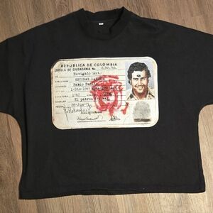 Source Unknown Black Short-Sleeve Tee with ID Card Graphic